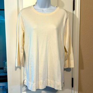 Isaac Mizrahi Essentials Pima Cotton Crew Neck 3/4 Sleeve T-Shirt